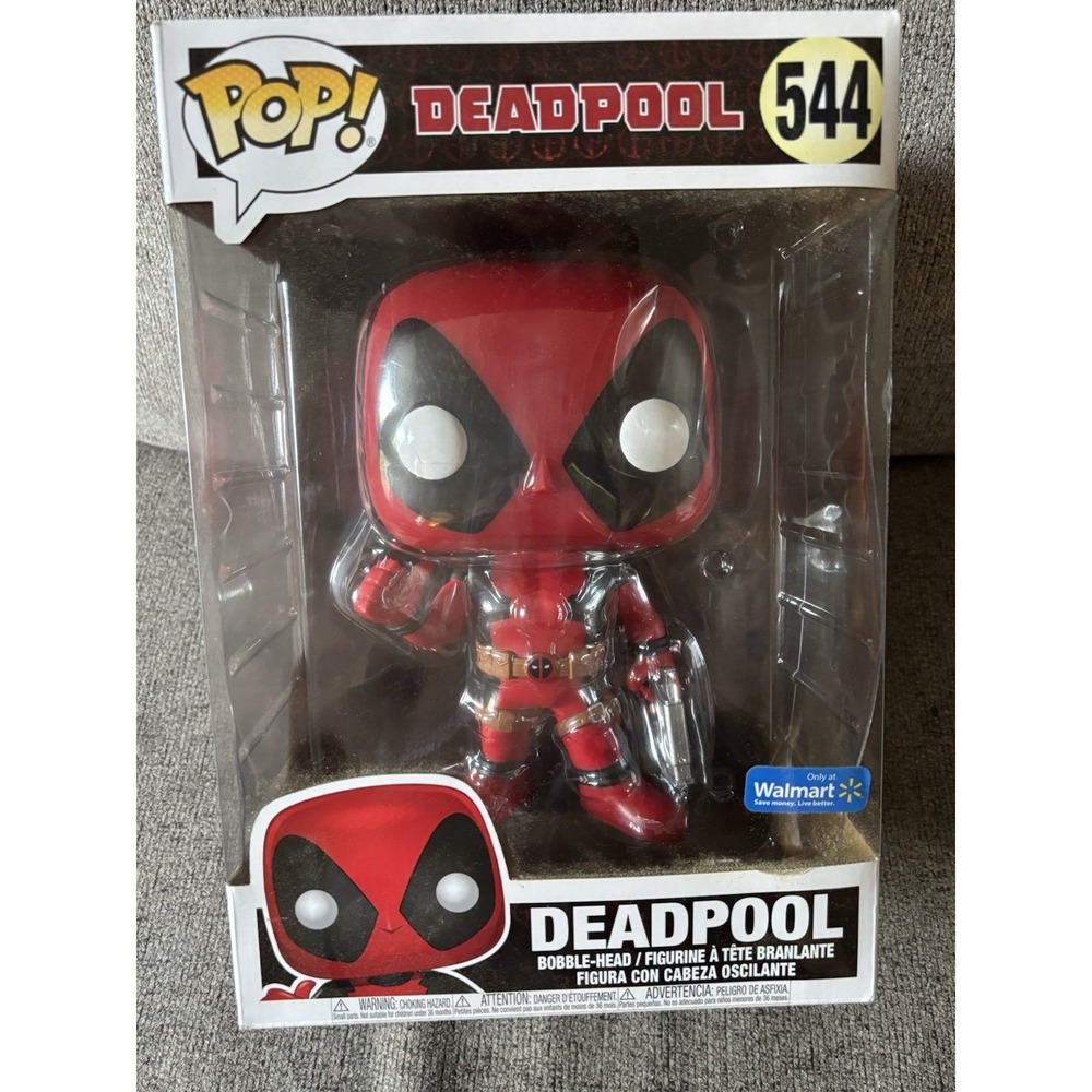 Funko Pop! Marvel 10" Inch Deadpool #544 Walmart Exclusive Vinyl Bobblehead